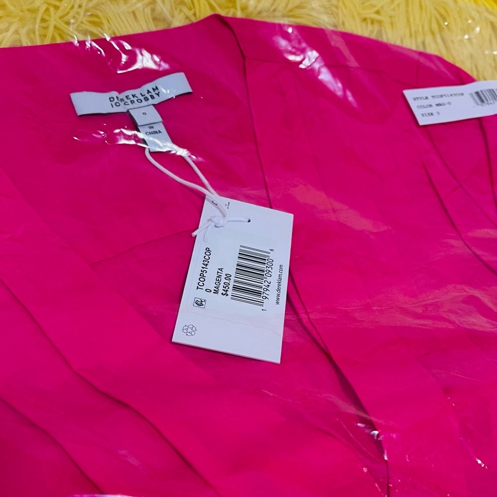 Derek Lam size 0 Vibrant pink  V-Neck Dress new with tags - Picture 5 of 6